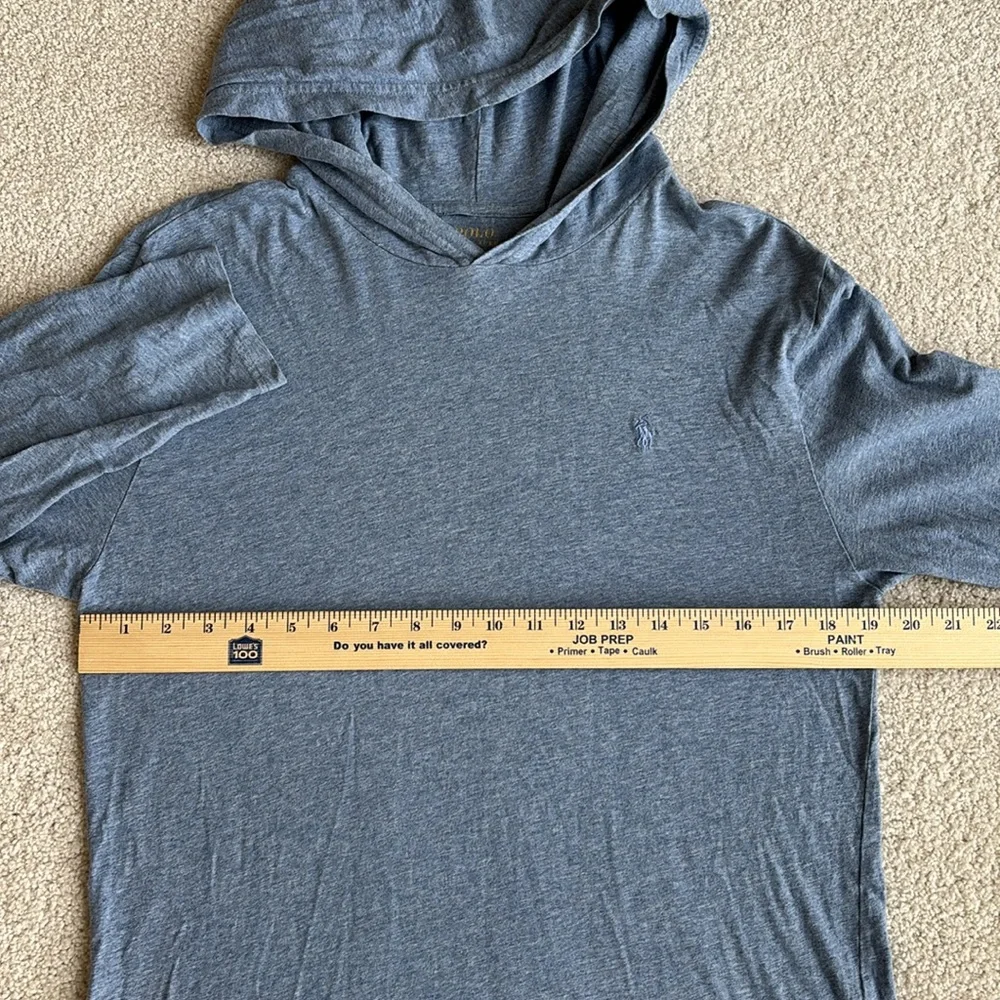 Polo‎ Ralph Lauren Heather Blue Lightweight Hoodie Pullover Cotton Preppy Men XL